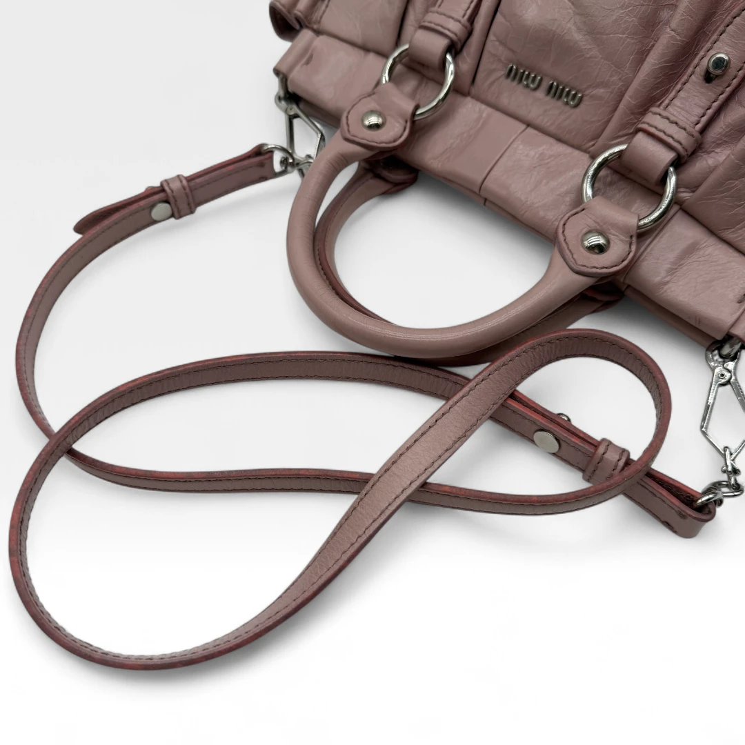Miu Miu Handtasche Vitello Lux klein rosa