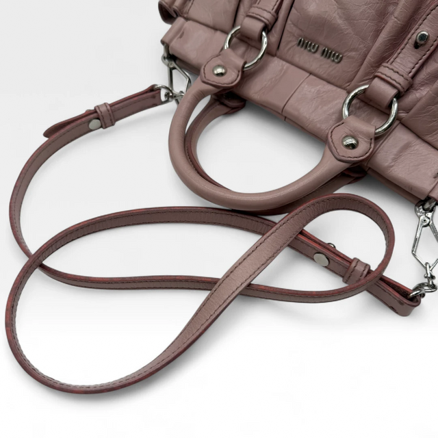 Miu Miu Handtasche Vitello Lux klein rosa