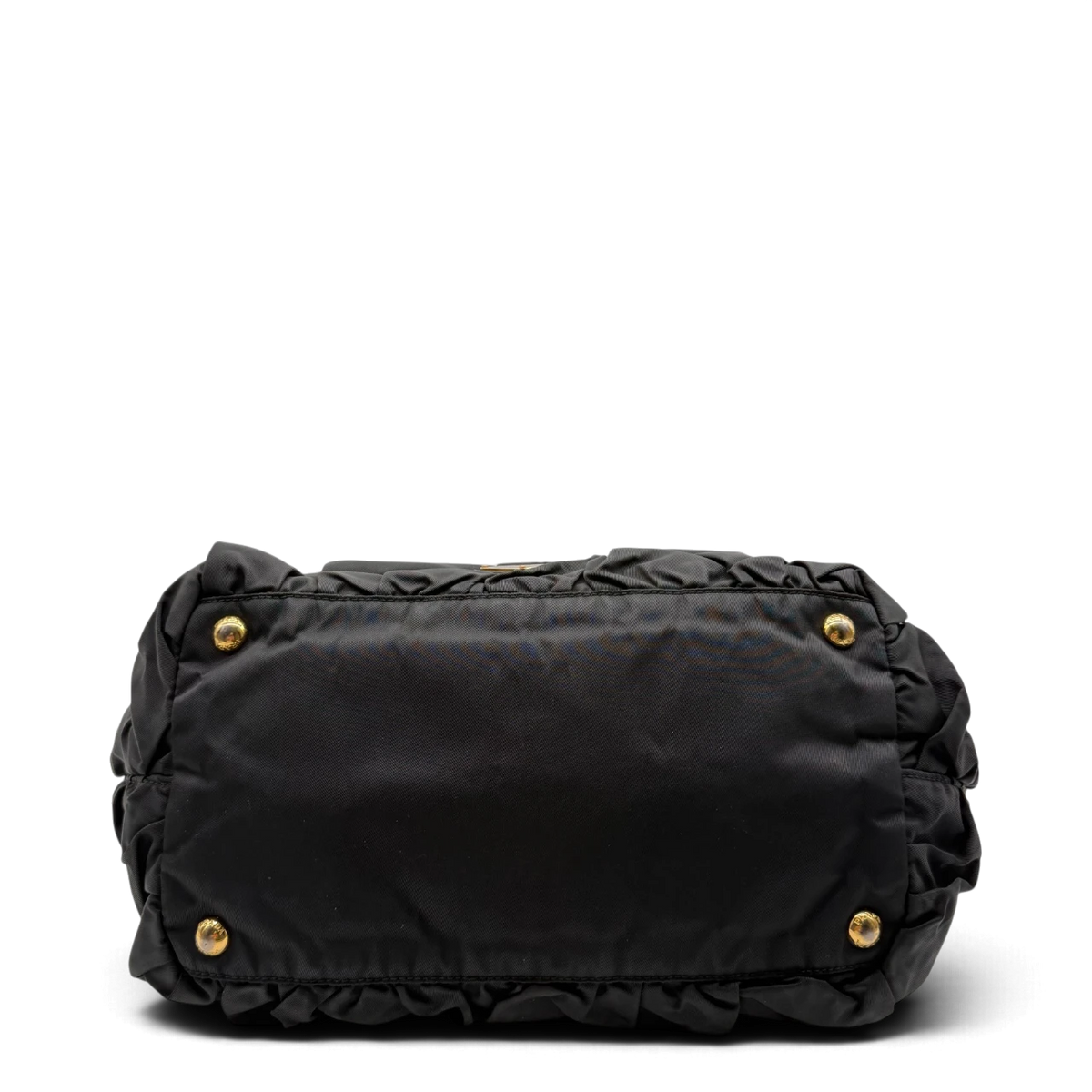 Prada Handtasche Origami aus Nylon schwarz – Unterseite
