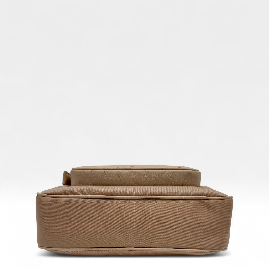 Borsa a tracolla Tessuto Re-Nylon Ostrich
