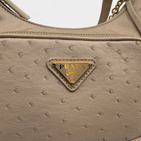 Borsa a tracolla Tessuto Re-Nylon Ostrich