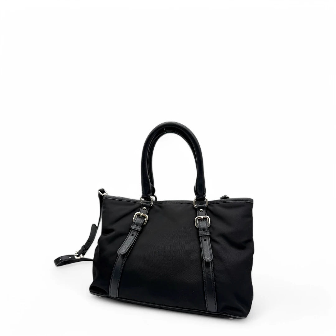 Prada handbag / shopper with shoulder strap made of black nylon