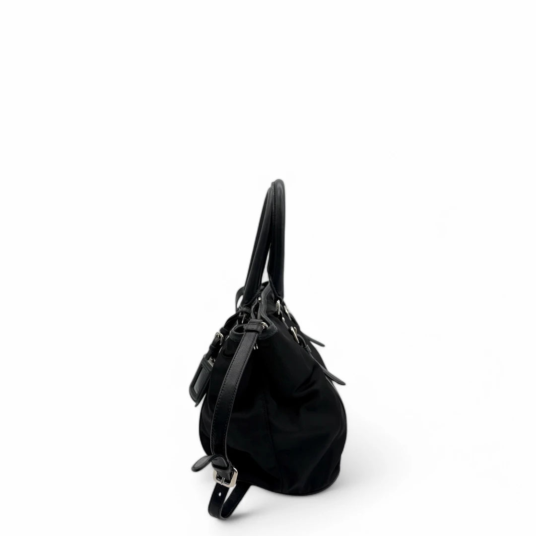 Prada handbag / shopper with shoulder strap made of black nylon