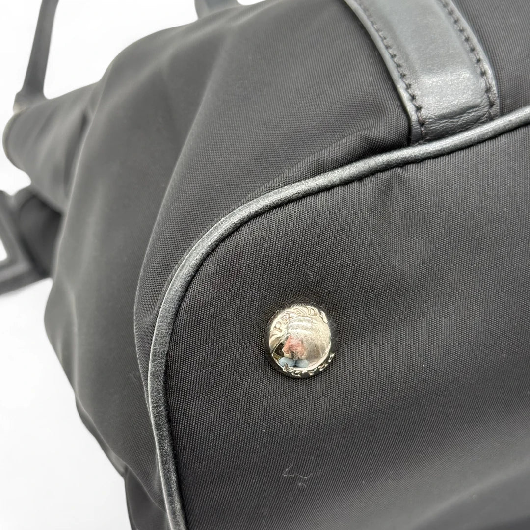 Prada handbag / shopper with shoulder strap made of black nylon