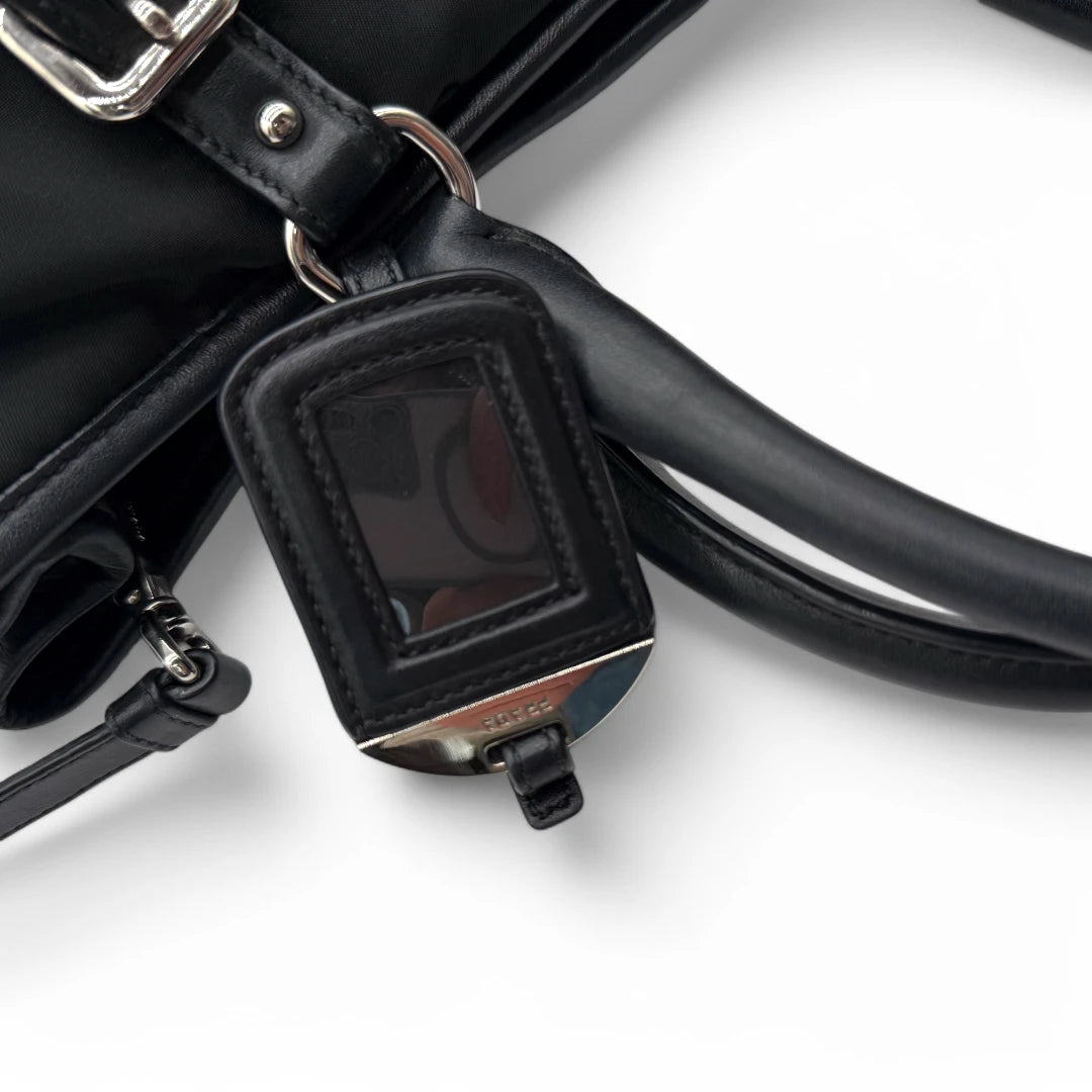 Prada handbag / shopper with shoulder strap made of black nylon