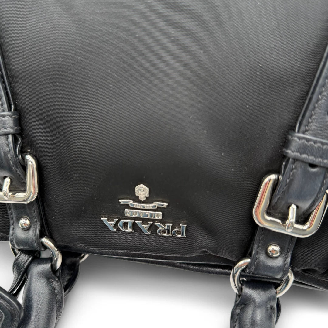 Prada handbag / shopper with shoulder strap made of black nylon