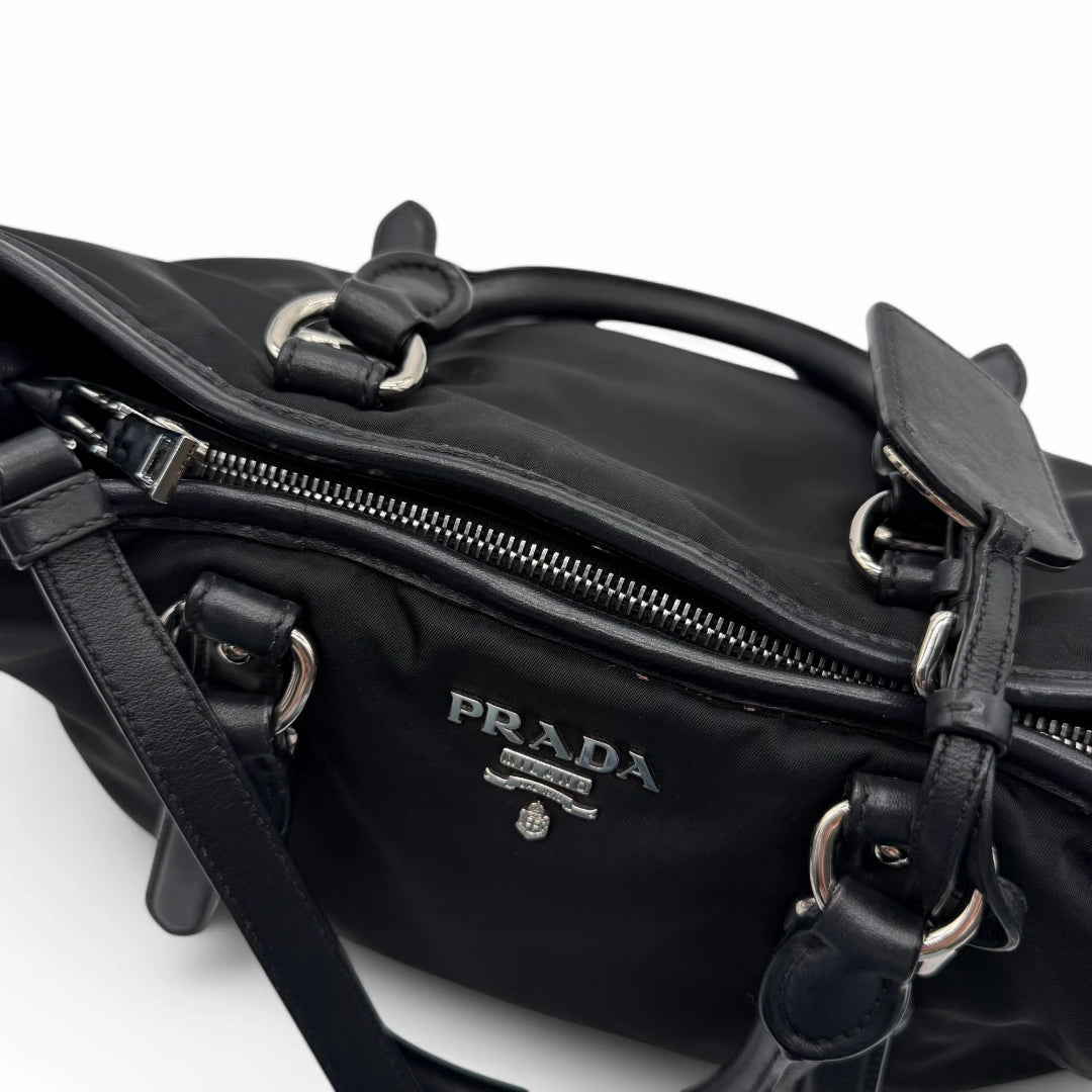 Prada handbag / shopper with shoulder strap made of black nylon