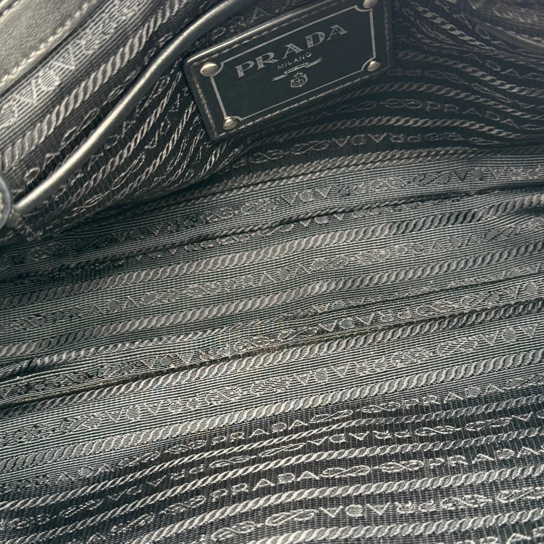 Prada handbag / shopper with shoulder strap made of black nylon