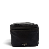 Prada Kulturbeutel / Toilettentasche mit Zipper aus Nylon schwarz – Gesamtansicht