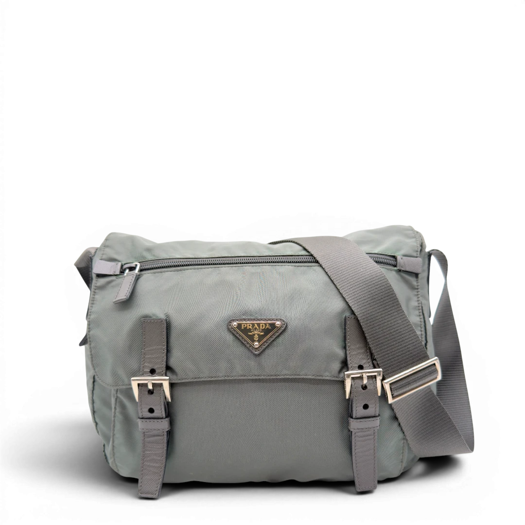 Prada Two-Buckle Messenger Bag