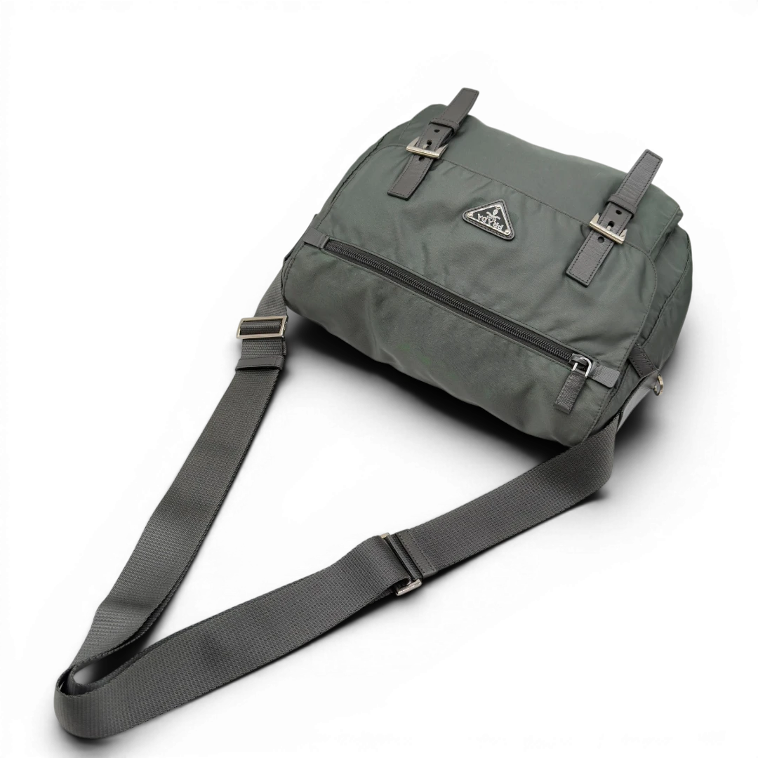 Prada Two-Buckle Messenger Bag