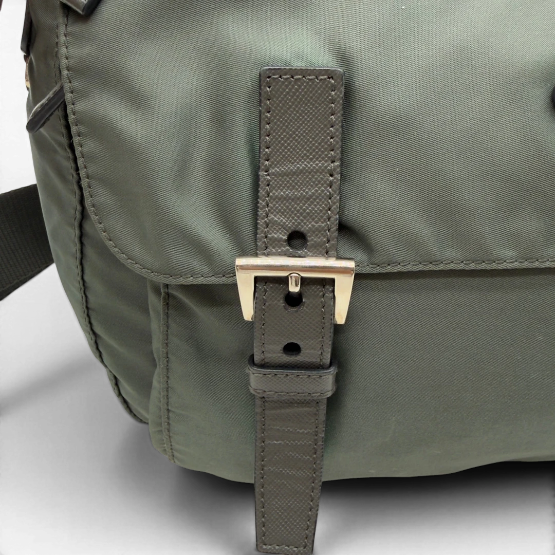 Prada Two-Buckle Messenger Bag