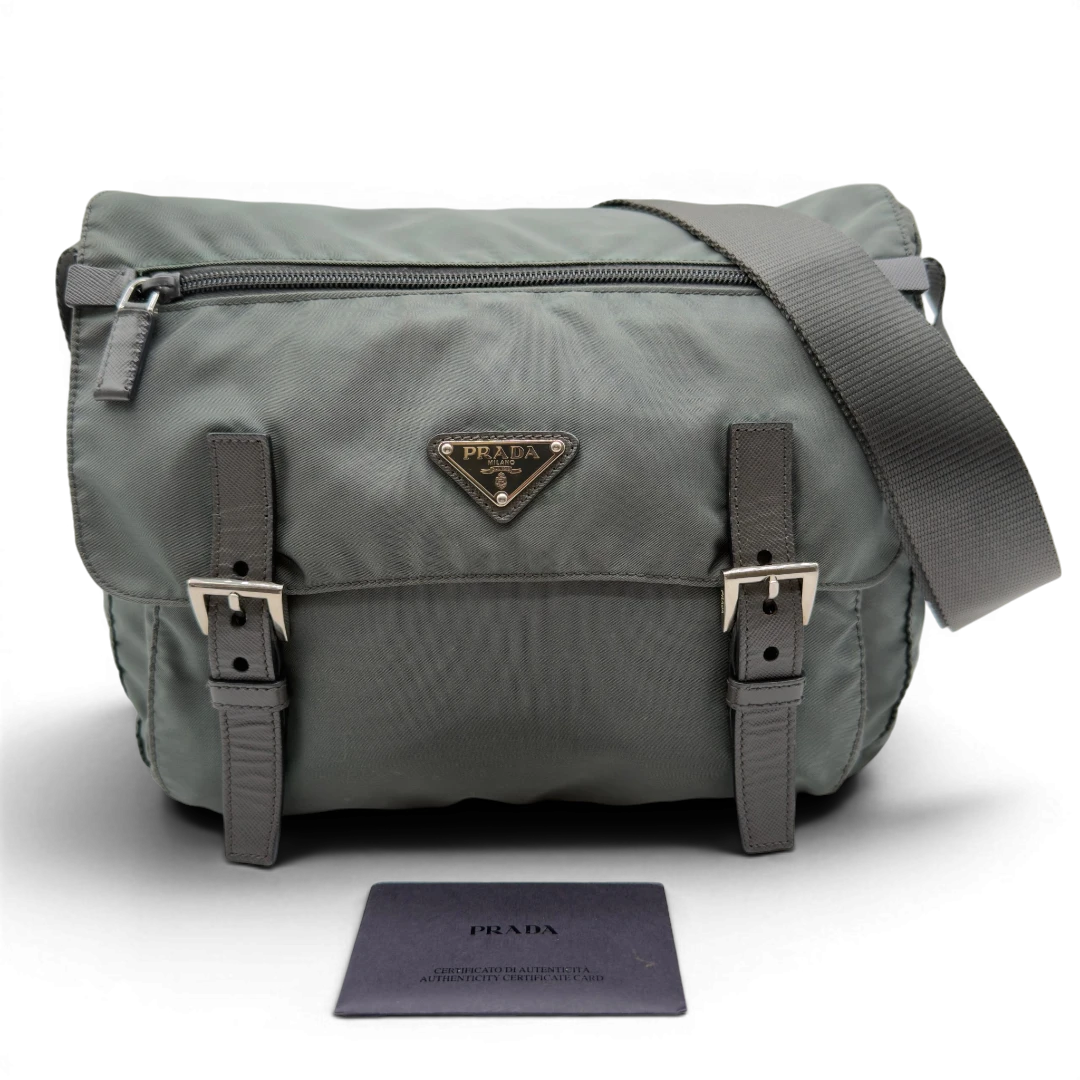 Prada Two-Buckle Messenger Bag