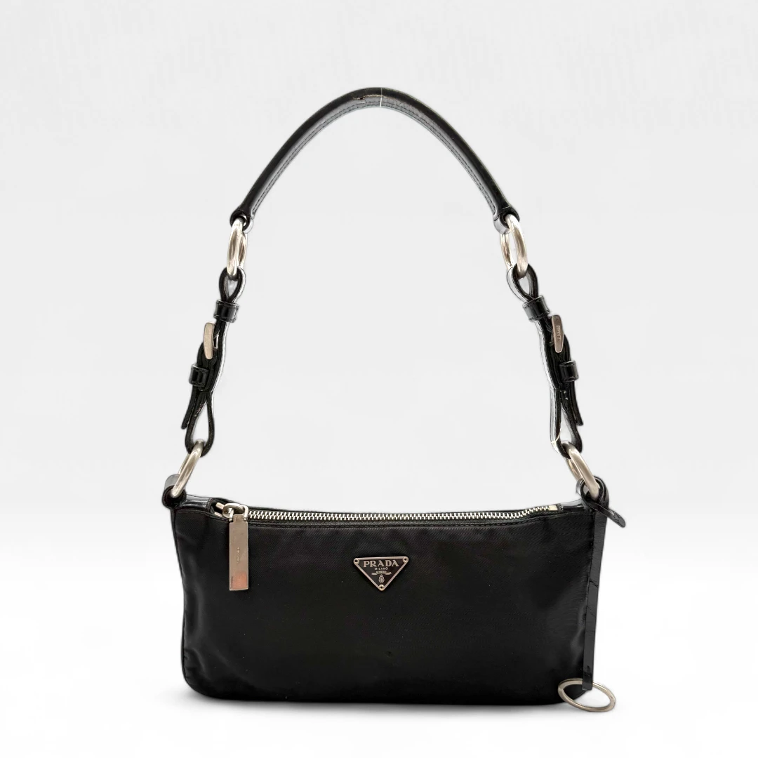 Prada black nylon pochette