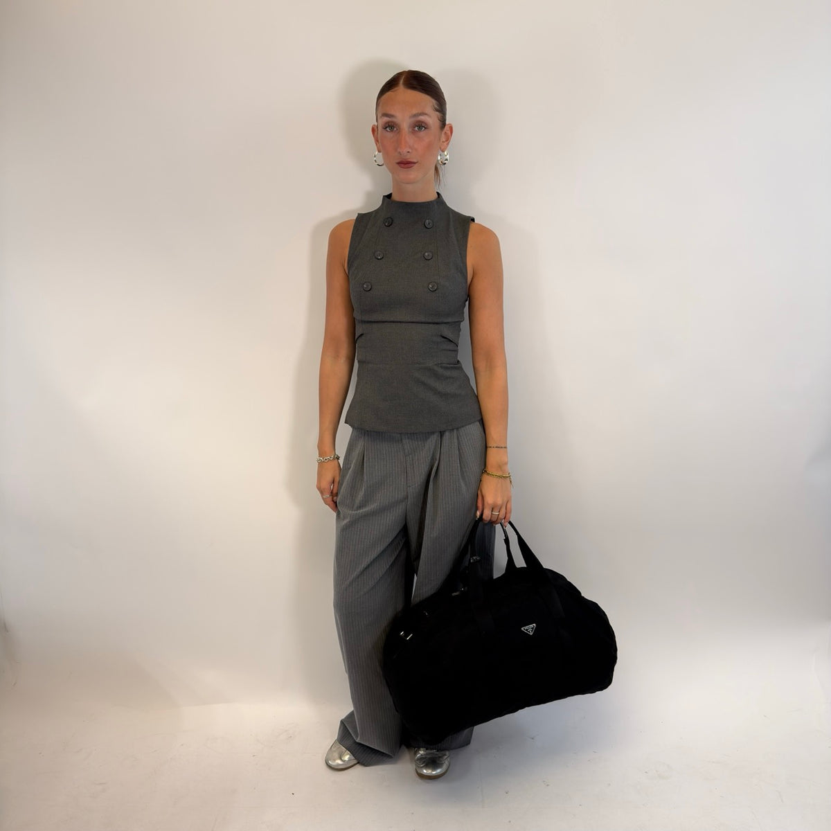 Prada Reisetasche 50 aus Nylon schwarz