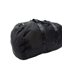 Prada Reisetasche in Zylinderform aus Nylon schwarz – Seitenansicht