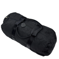 Prada Reisetasche in Zylinderform aus Nylon schwarz – Gesamtansicht