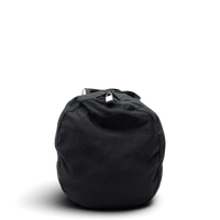 Prada Reisetasche in Zylinderform aus Nylon schwarz – Seitenansicht
