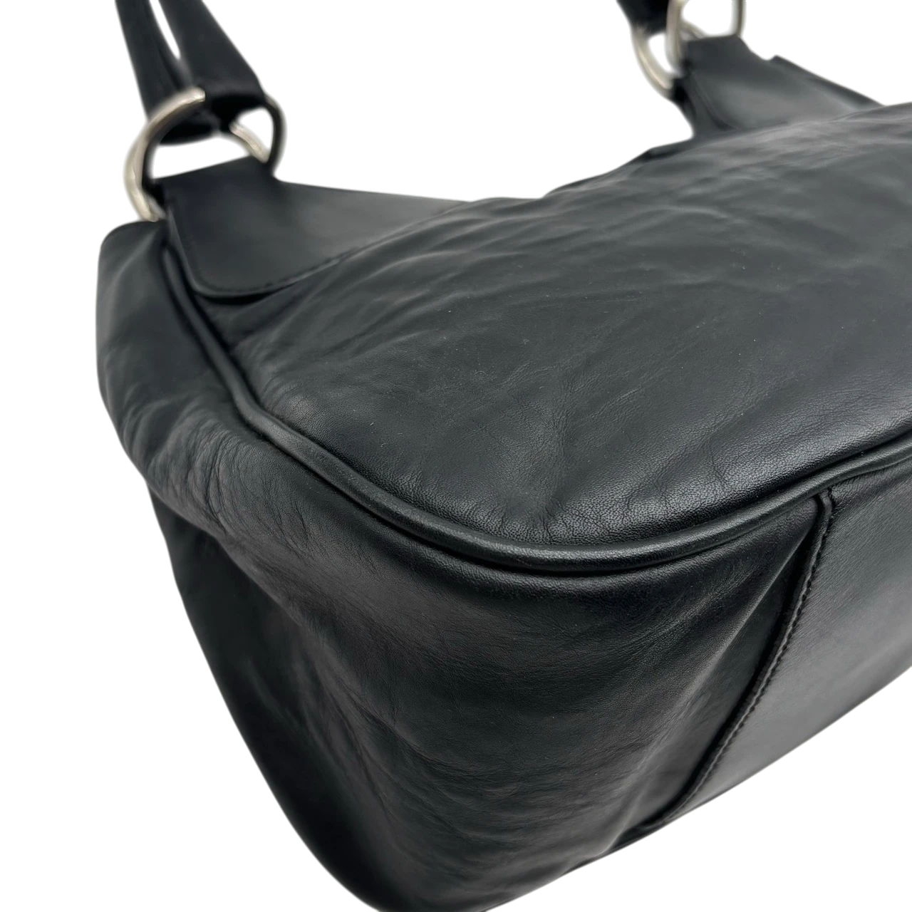 Prada Schultertasche Hobo aus Leder schwarz