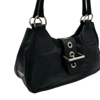 Prada Schultertasche Hobo aus Leder schwarz