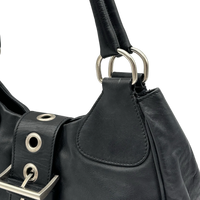 Prada Schultertasche Hobo aus Leder schwarz