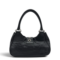 Prada Schultertasche Hobo aus Leder schwarz