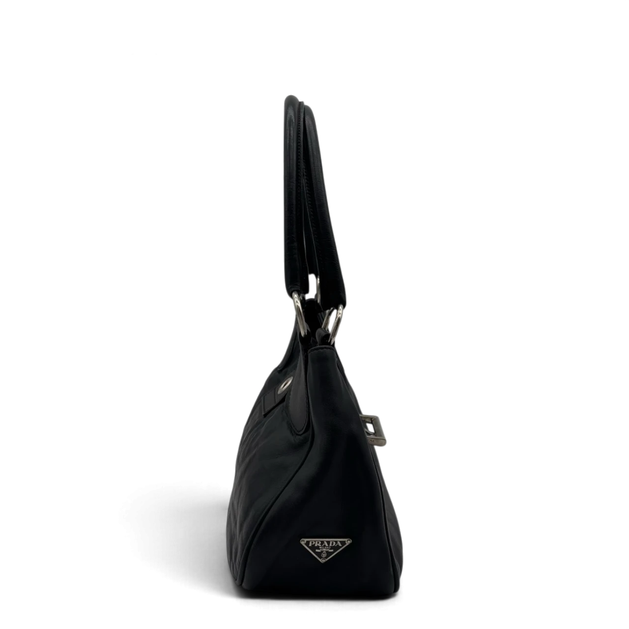 Prada Schultertasche Hobo aus Leder schwarz