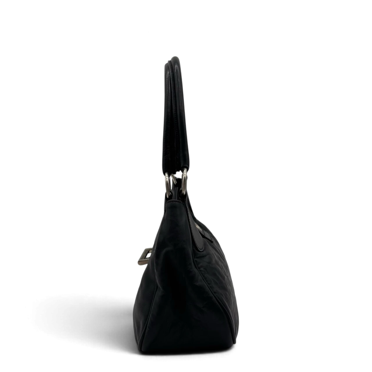 Prada Schultertasche Hobo aus Leder schwarz