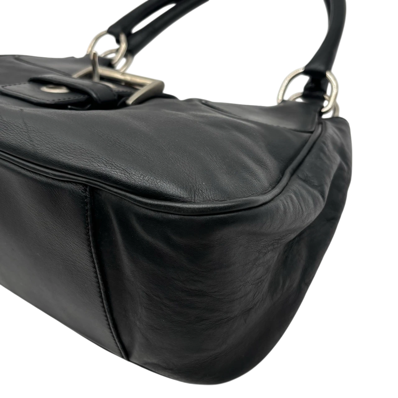 Prada Schultertasche Hobo aus Leder schwarz