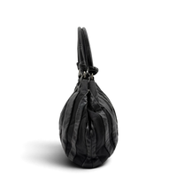 Prada Schultertasche Hobo aus Nappaleder schwarz – Seitenansicht