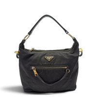 Prada Schultertasche aus Nylon schwarz – Gesamtansicht
