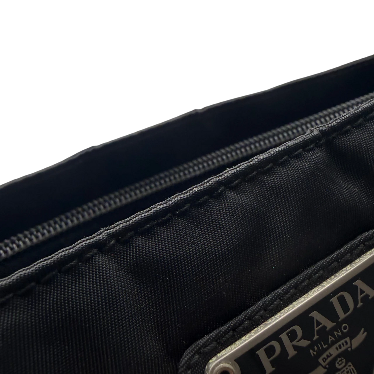 Prada Shopper aus Nylon schwarz – Innentasche