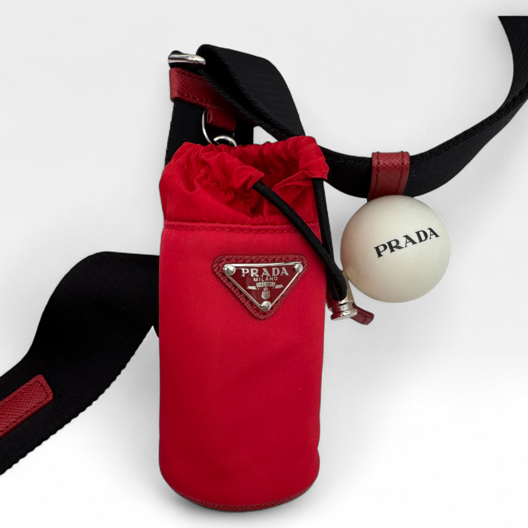 Prada Ping Pong Schläger mit Umhängetasche und Bällen