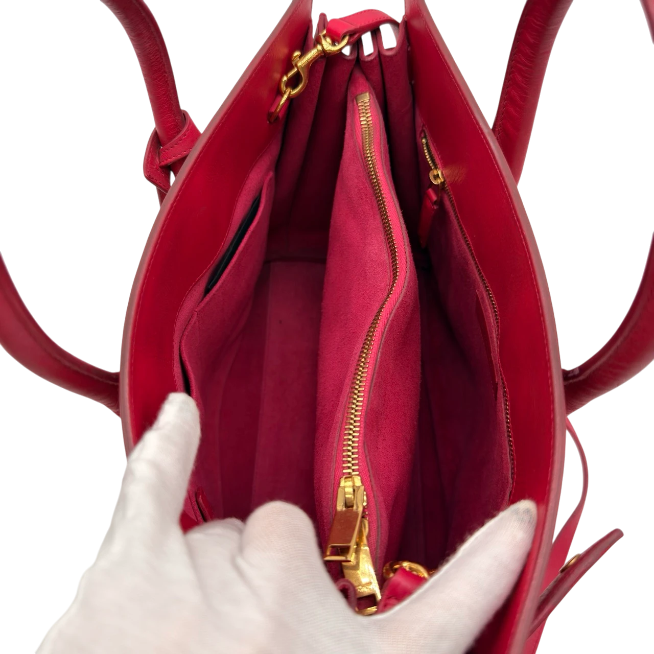 Saint Laurent Handtasche Sac de Jour aus Leder pink