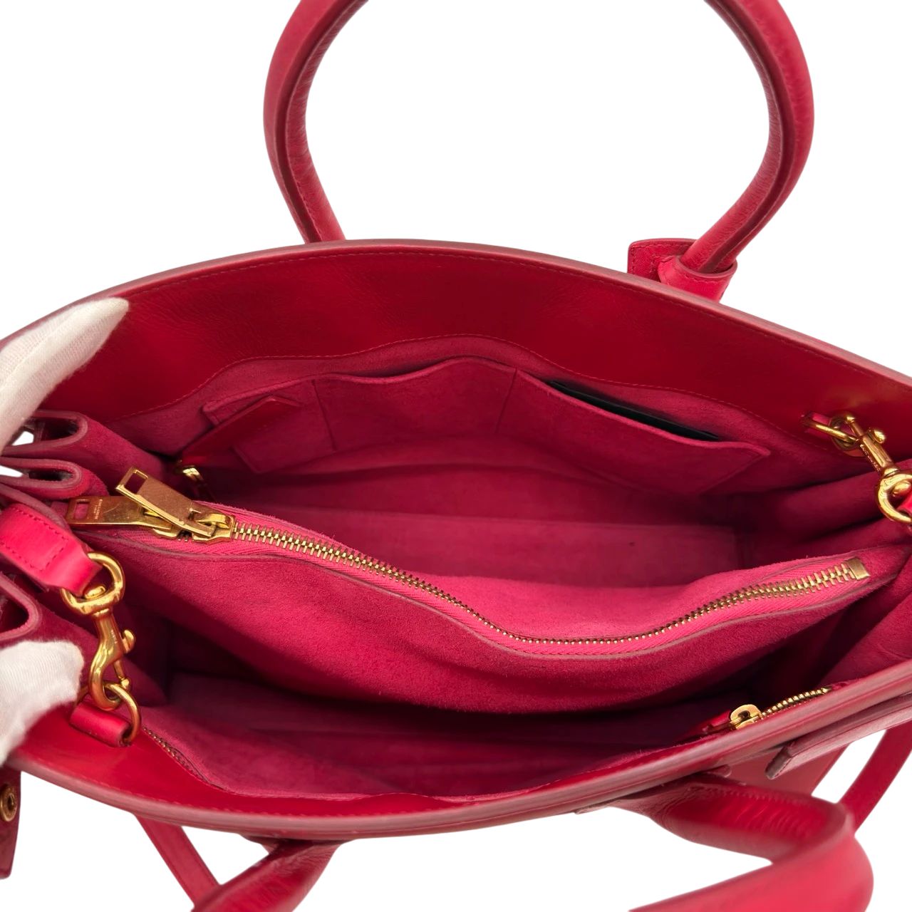 Saint Laurent Handtasche Sac de Jour aus Leder pink
