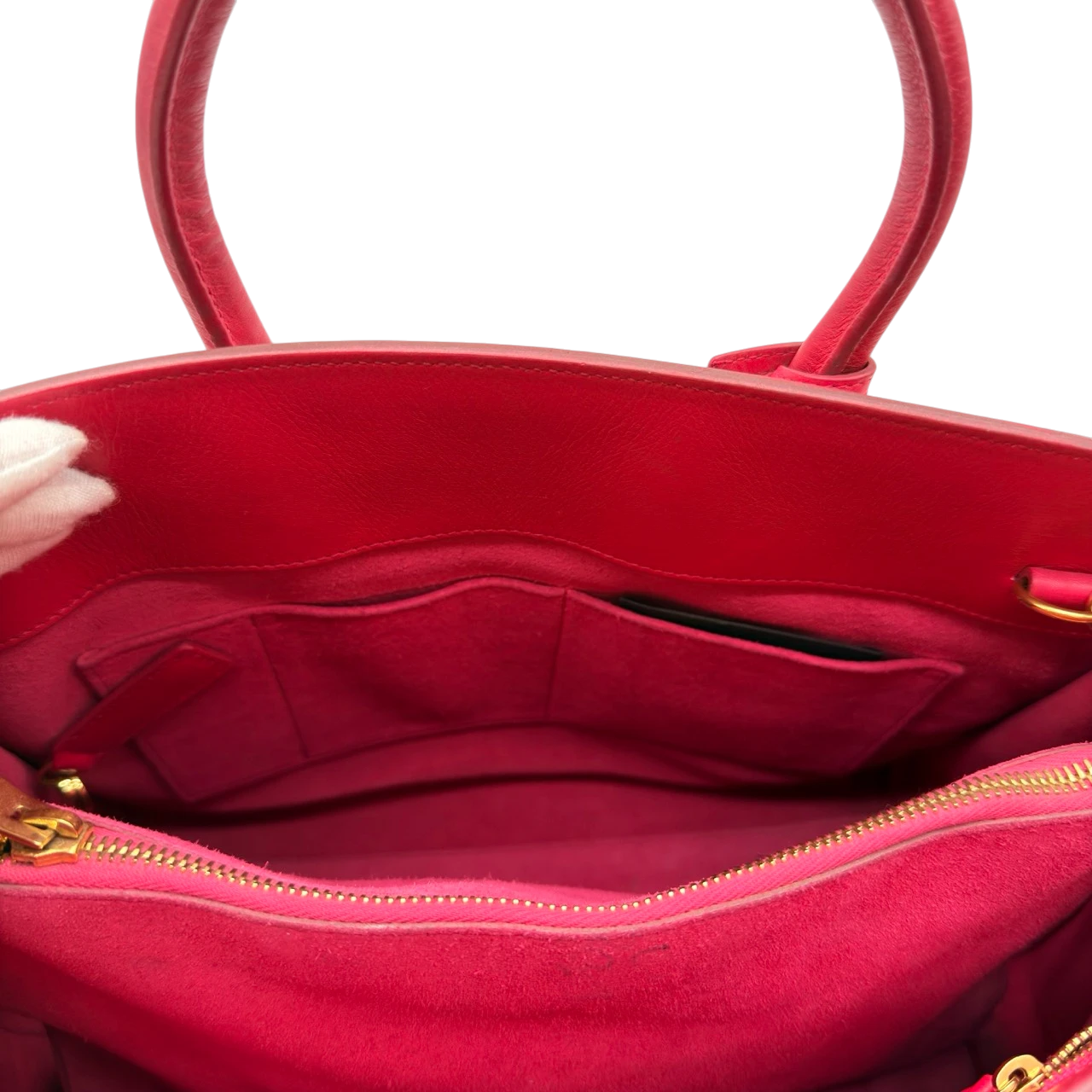 Saint Laurent Handtasche Sac de Jour aus Leder pink