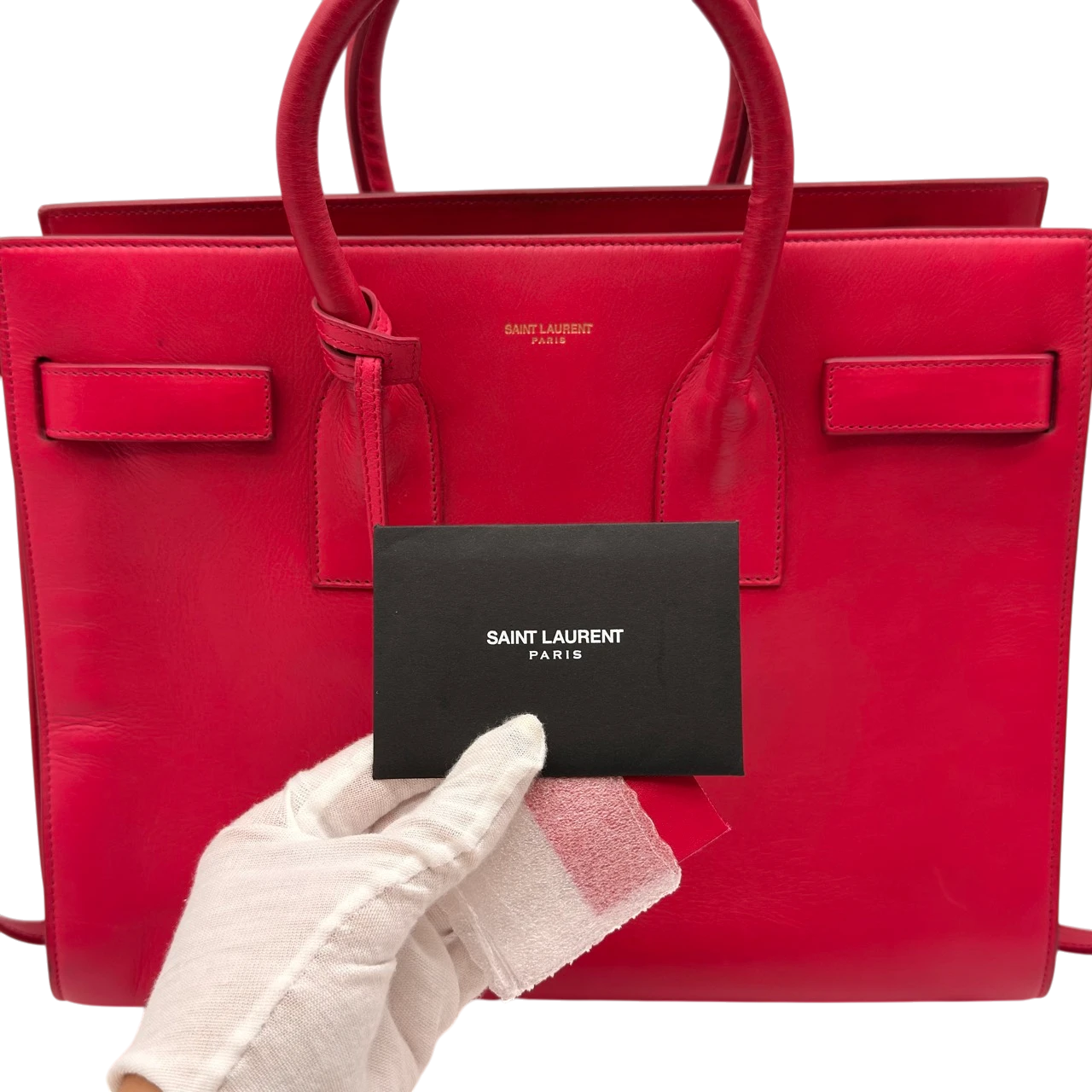 Saint Laurent Handtasche Sac de Jour aus Leder pink