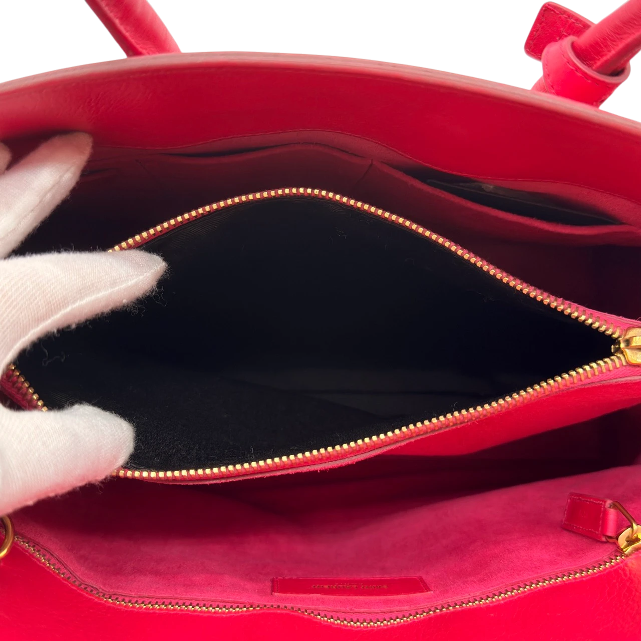 Saint Laurent Handtasche Sac de Jour aus Leder pink