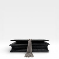 Umhängetasche Kate Tassel Small Croco schwarz