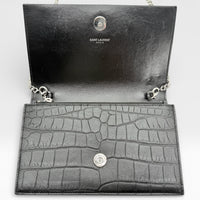 Umhängetasche Kate Tassel Small Croco schwarz