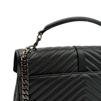 Saint Laurent Umhängetasche College Messenger large aus schwarzem Lammleder