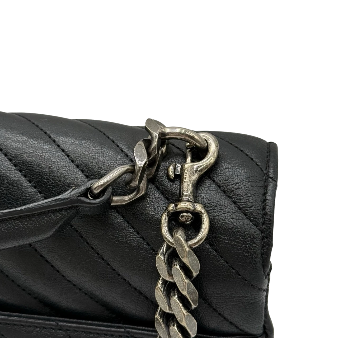 Saint Laurent Umhängetasche College Messenger large aus schwarzem Lammleder