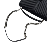 Saint Laurent Umhängetasche College Messenger large aus schwarzem Lammleder