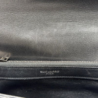 Saint Laurent Umhängetasche College Messenger large aus schwarzem Lammleder