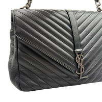 Saint Laurent Umhängetasche College Messenger large aus schwarzem Lammleder
