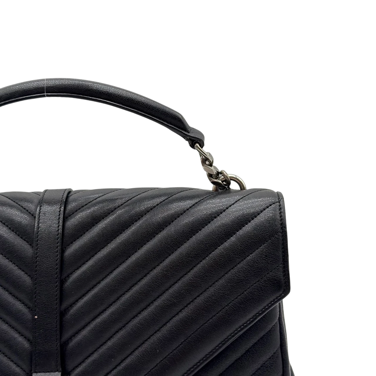 Saint Laurent Umhängetasche College Messenger large aus schwarzem Lammleder
