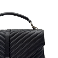 Saint Laurent Umhängetasche College Messenger large aus schwarzem Lammleder
