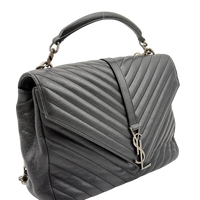 Saint Laurent Umhängetasche College Messenger large aus schwarzem Lammleder