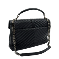 Saint Laurent Umhängetasche College Messenger large aus schwarzem Lammleder