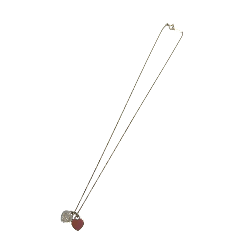 Tiffany & Co. Halskette Zwillingsherzen rosa in 925 Silber